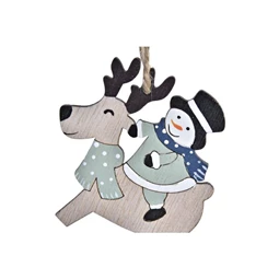Dekoráció szett akasztós rénszarvas 21x8x1,5 cm S/3
