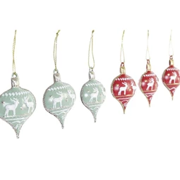 Dekoráció szett akasztós szív 14x13x2 cm S/6