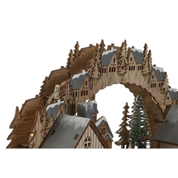 Dekoráció város, LED-es 30x14,3x20,5 cm