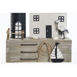 Dekoráció világítótorony 17x8,5x30 cm 2 féle