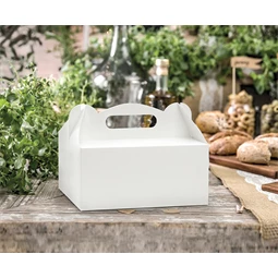 Dekoratív esküvői tortadobozok fehér 19x14x9 cm S/10