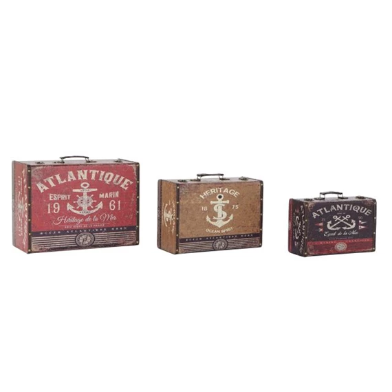 Doboz szett horgony mintával 46x33x19 cm S/3