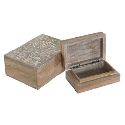 Ékszertartó szett 3D-s, virág mintás 18x13x7 cm S/2