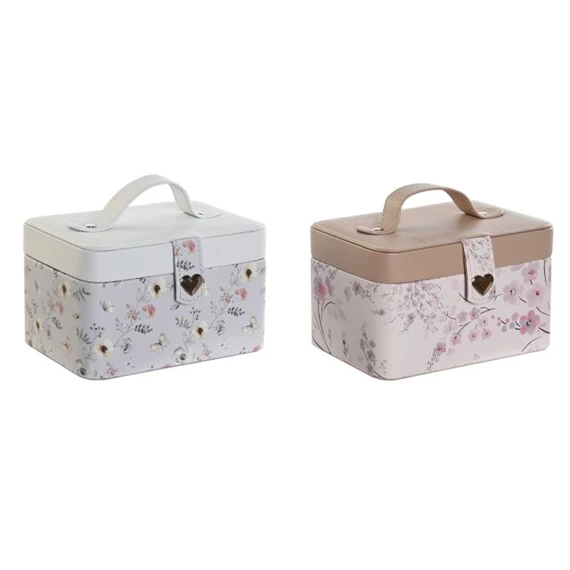 Ékszertartó tükörrel, tálcás 17x12x10 cm 2 féle