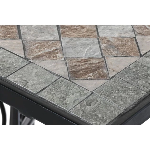 Étkezőasztal kovácsoltvas mozaik mintával 140x70x75,5 cm