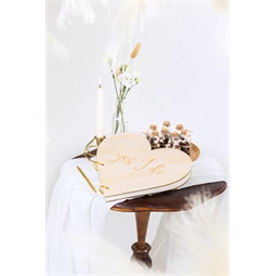 Fa vendégkönyv szív alakú 26,5x25 cm