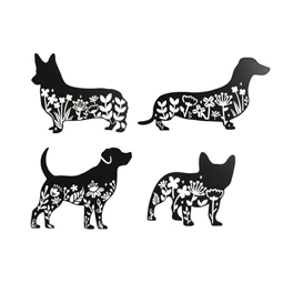 Fali dekoráció kutya 40x1x33 cm 4 féle