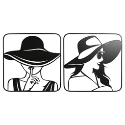 Fali dekoráció nő 49,5x1,3x49,5 cm 2 féle