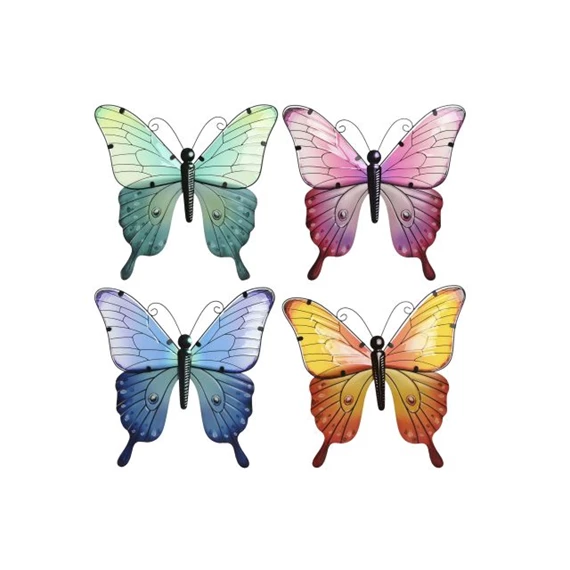 Fali dekoráció pillangó 30x1,5x30 cm 4 féle