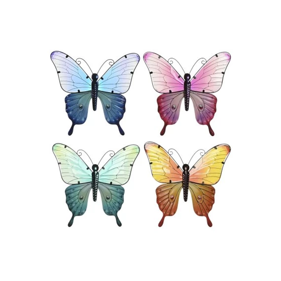 Fali dekoráció pillangó 46x1,5x46 cm 4 féle