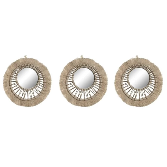 Fali dekoráció tükörrel 20x1x20 cm S/3