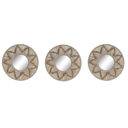 Fali dekoráció tükörrel 21x1x21 cm S/3