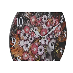 Falióra lánnyal, virággal 34x4x34 cm 3 féle