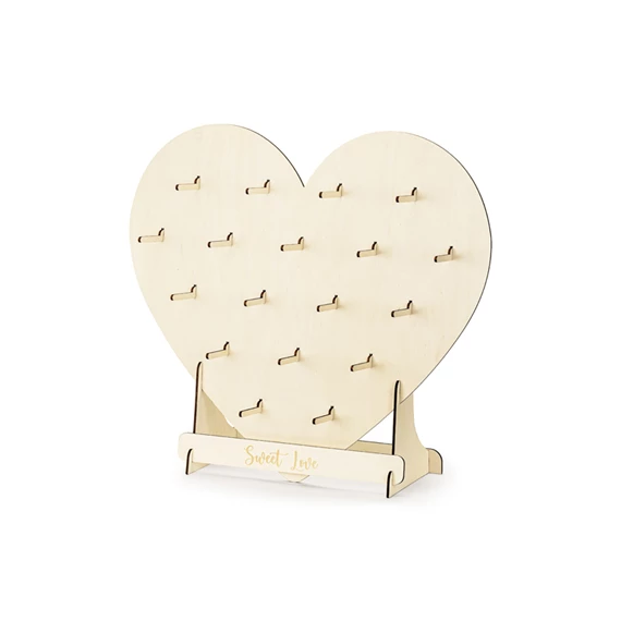 Fánkfal szív természetes fa 65x59 cm