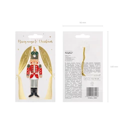 Fém függő dekoráció diótörő, mix, 3x10 cm