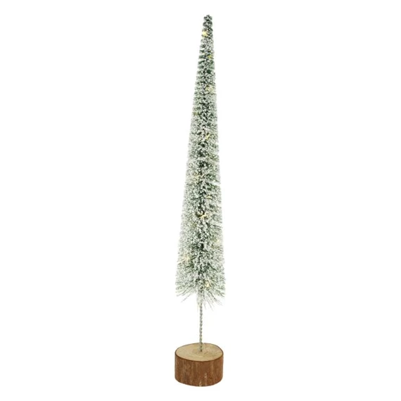 Fenyő fa talpon havas, LED-es 8,5×70 cm