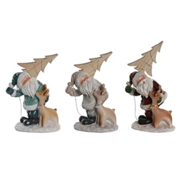 Figura LED-es mikulás 18x11x23,5 cm 3 féle