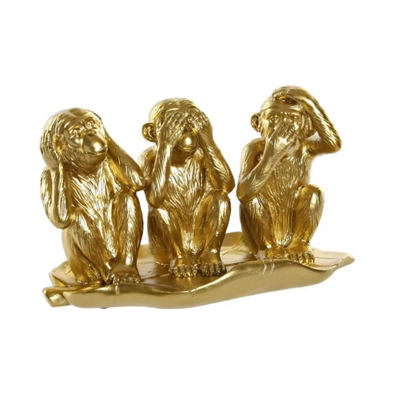 Figura majmok levélen 26x13x15,6 cm