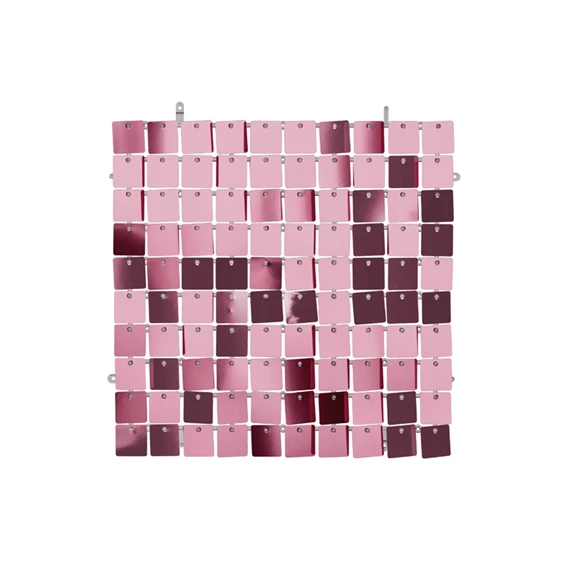Flitter háttérpanel négyzet alakú 30x30 cm világos rózsaszín