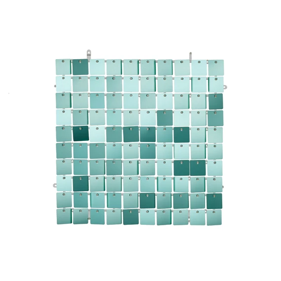 Flitter háttérpanel négyzet alakú halvány türkiz 30x30 cm