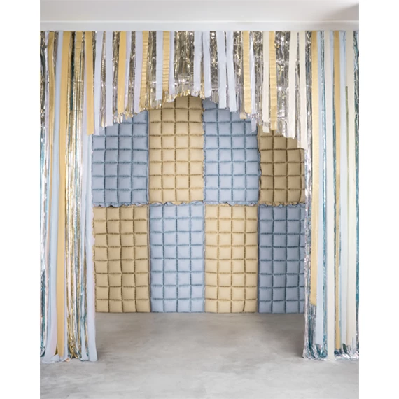 Fólia lufi függöny kétoldalas bézs-kék 55x110 cm