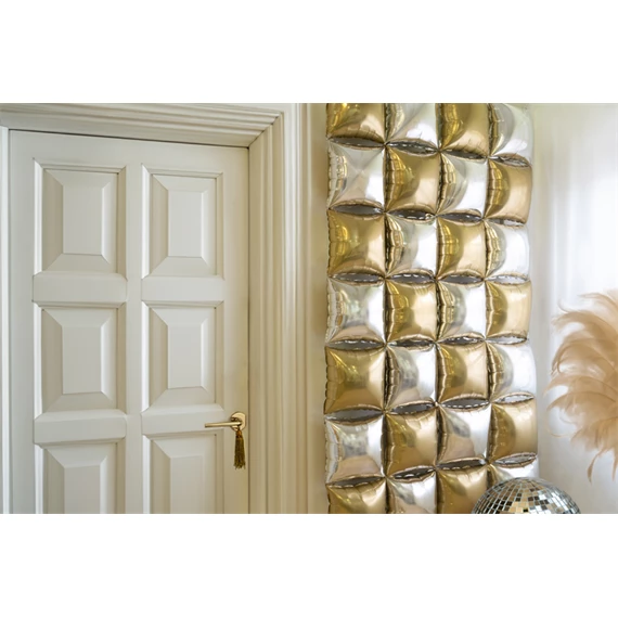 Fólia lufi függöny kétoldalas négyzet, arany-ezüst, 35x35 cm S/4