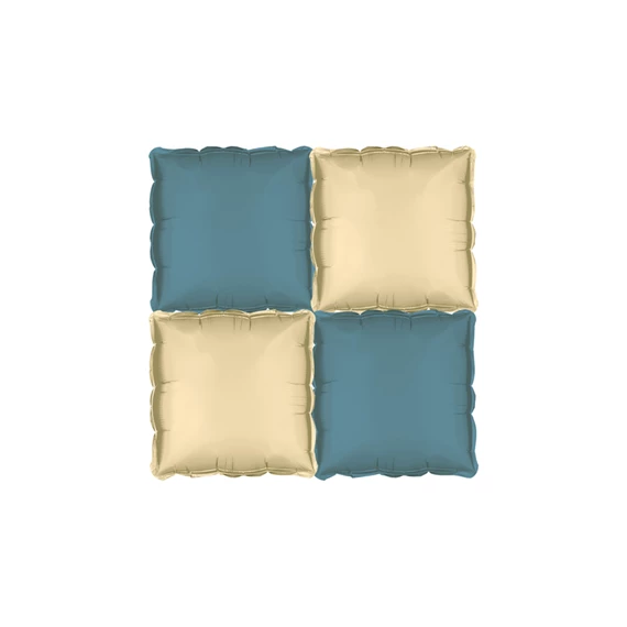 Fólia lufi függöny kétoldalas négyzet, bézs-tengerészkék, 35x35 cm S/4