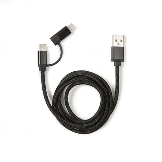 Fonott lightning és USB-C kábel, 2 in 1