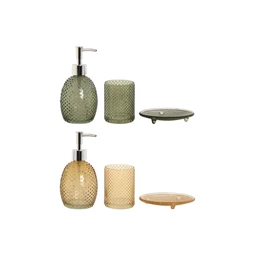 Fürdőszobai szett mintás 9x8x17 cm 2 féle S/3