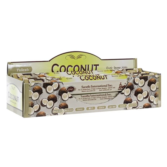 Füstölő szett kókuszos 25x4x4 cm S/20