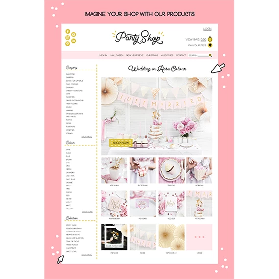 Girland bojtokkal, fehér, 30 cm x 1,5 m