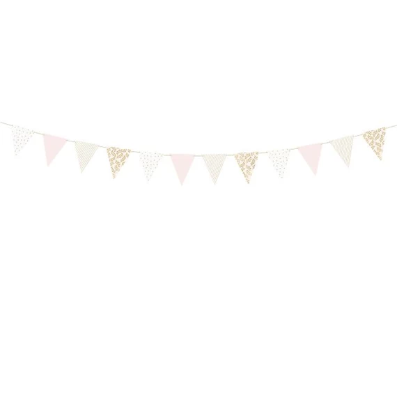 Girland zászló mix 210 cm rózsaszín,fehér