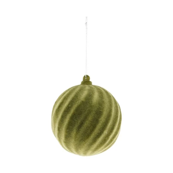 Gömb csavart, flokkolt, akasztós 8 cm