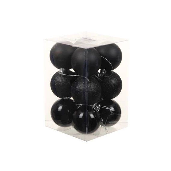 Gömb fényes-matt, glitteres 6 cm S/12