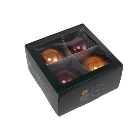 Gömb 10 cm caramel brown S/4