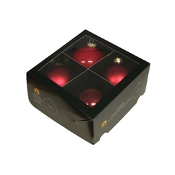 Gömb 10 cm christmas red S/4