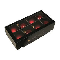 Gömb 8 cm dark red combi S/8