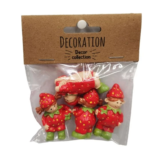 Gyerek, fiú, lány eperruhában álló 2,5x1,7x3,1 cm 2féle S/4