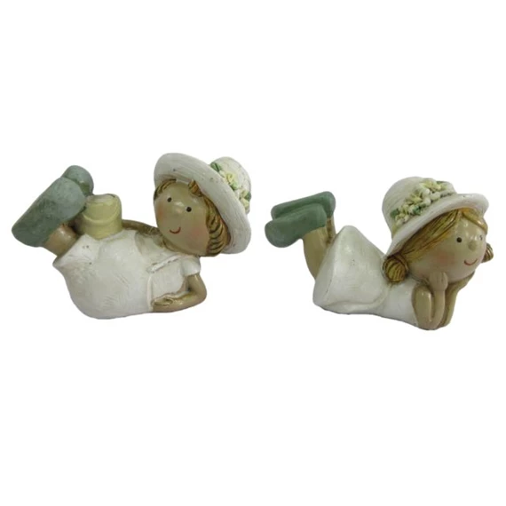 Gyerek fiú, lány vödörrel fekvő 9x4x6,5 cm 2 féle