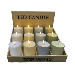 Gyertya LED-es 7x7x12,5 cm 4 féle