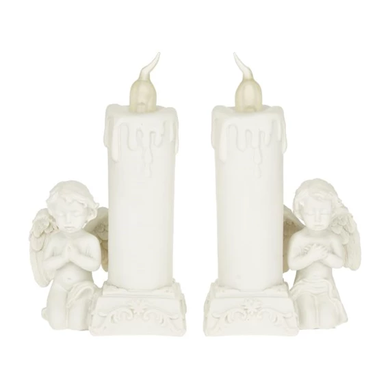 Gyertya angyallal LED-es 9,3x5x13 cm 2 féle
