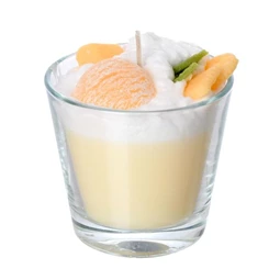 Gyertya vaníliás pohárkrém formájú 9x9 cm