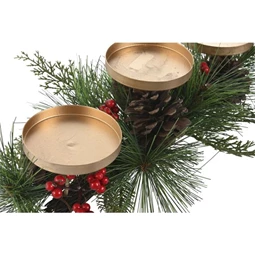 Gyertyatartó dekorációval 43x24x12 cm