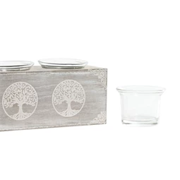 Gyertyatartó életfa mintával 23x7x7 cm