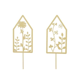 Ház növény mintával, betűzős 6,5x47 cm S/2