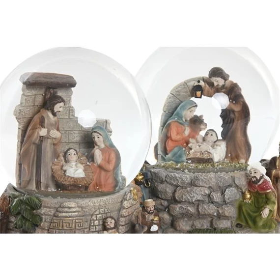 Hógömb Betlehem LED-es 11x11x13 cm 2 féle