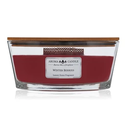 Illatgyertya hajó - Téli bogyók 453 g 19x11x9 cm