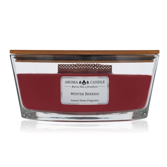 Illatgyertya hajó - Téli bogyók 453 g 19x11x9 cm