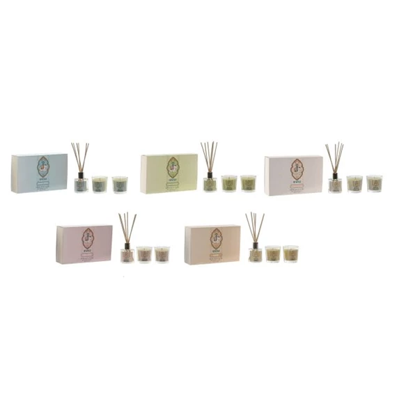 Illatosító és gyertya szett 25x16x6 cm 5 féle S/3