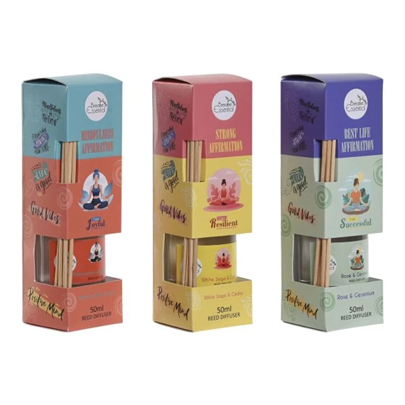 Illatosító pálcával 50 ml, motiváló 5x5x18 cm 3 féle